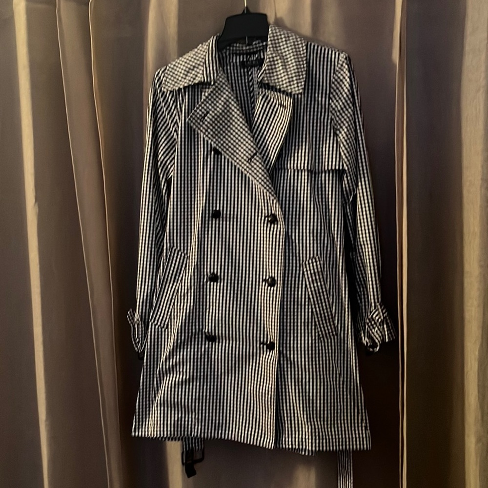 Brand New Womens Gingham Trench Coat